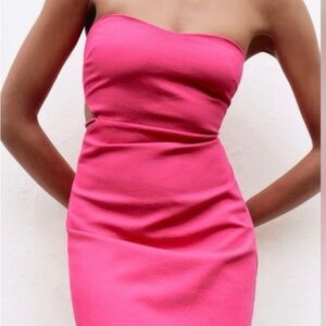 Zara Pink Strapless Dress